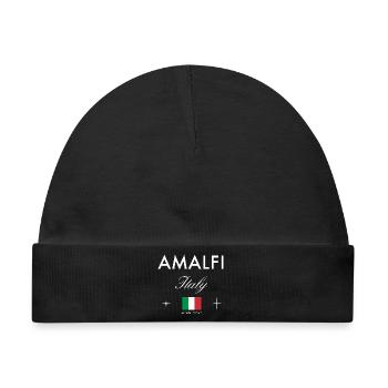 Amalfi Italien Koordinaten Reise Souvenir - Baby Premium Organic Mütze - Schwarz - Vorne