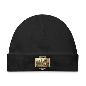 Schweiz St. Gallen Vintage Reisemarke - Baby Premium Organic Mütze - Schwarz - Vorne