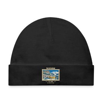 Schweiz Flims Winter Vintage Reisemarke - Baby Premium Organic Mütze - Schwarz - Vorne