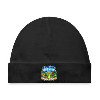 Jakobsweg Kindershirt  - Baby Premium Organic Mütze - Schwarz - Vorne
