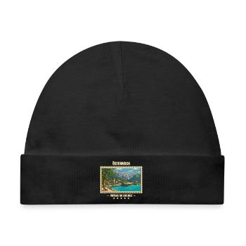 Österreich Pertisau am Achensee Vintage Reisemarke - Baby Premium Organic Mütze - Schwarz - Vorne