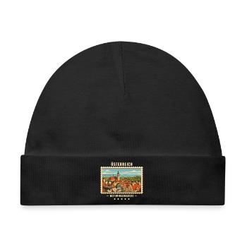 Österreich Rust am Neusiedler See Vintage Reisemar - Baby Premium Organic Mütze - Schwarz - Vorne