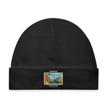 Schweden Halmstad Vintage Reisemarke - Baby Premium Organic Mütze - Schwarz - Vorne