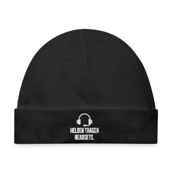 Helden Tragen Headsets Motiv - Baby Premium Organic Mütze - Schwarz - Vorne