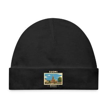 Suomi Mikkeli Vintage Reisemarke - Baby Premium Organic Mütze - Schwarz - Vorne