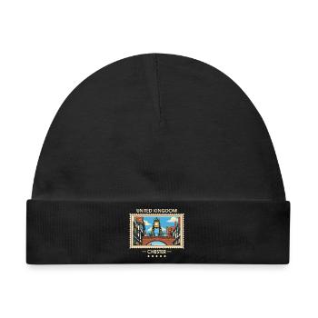Großbritannien Chester Vintage Reisemarke - Baby Premium Organic Mütze - Schwarz - Vorne