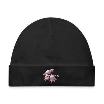 Japanischer Ahorn im Schnee Aquarell Winterblätter - Baby Premium Organic Mütze - Schwarz - Vorne