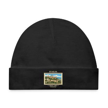 Italien Bergamo Vintage Reisemarke - Baby Premium Organic Mütze - Schwarz - Vorne