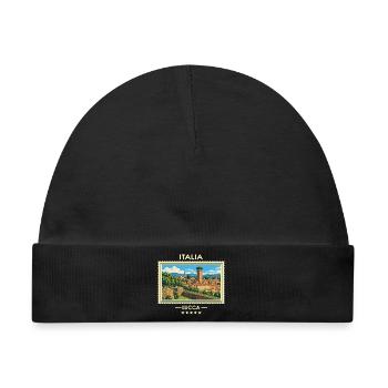 Italien Lucca Vintage Reisemarke - Baby Premium Organic Mütze - Schwarz - Vorne