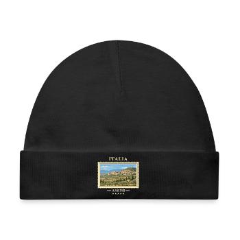 Italien Assisi Vintage Reisemarke - Baby Premium Organic Mütze - Schwarz - Vorne