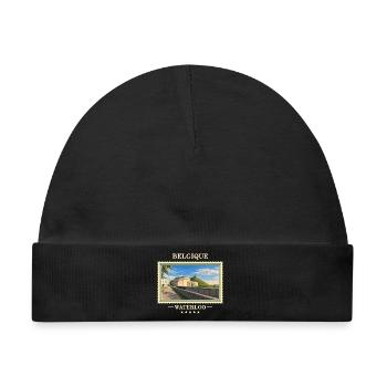 Belgien Waterloo Vintage Reisemarke - Baby Premium Organic Mütze - Schwarz - Vorne