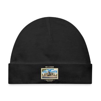 Belgien Bastogne Vintage Reisemarke - Baby Premium Organic Mütze - Schwarz - Vorne