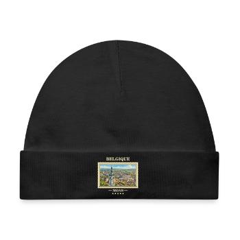 Belgien Mons Vintage Reisemarke - Baby Premium Organic Mütze - Schwarz - Vorne