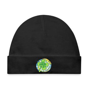 Glücksbringer - Glücksklee - Du schaffst das! - Baby Premium Organic Mütze - Schwarz - Vorne