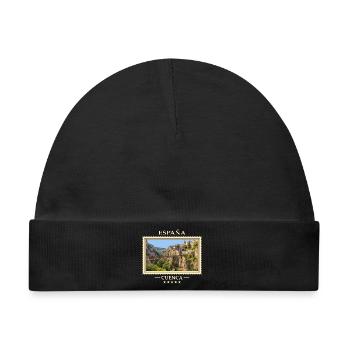 Spanien Cuenca Vintage Reisemarke - Baby Premium Organic Mütze - Schwarz - Vorne