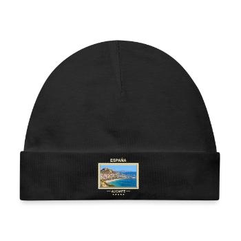 Spanien Alicante Vintage Reisemarke - Baby Premium Organic Mütze - Schwarz - Vorne