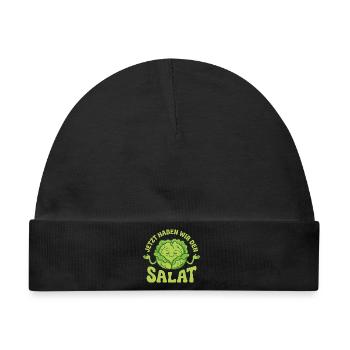 Jetzt haben wir den Salat lustiger Vegetarier - Baby Premium Organic Mütze - Schwarz - Vorne
