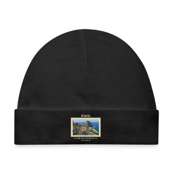 Irland Skellig Michael Vintage Reisemarke - Baby Premium Organic Mütze - Schwarz - Vorne