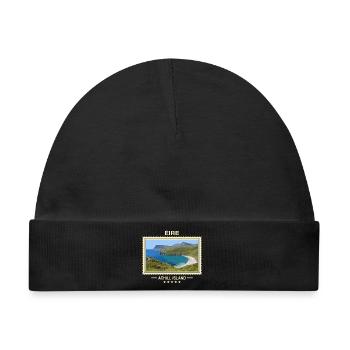 Irland Achill Island Vintage Reisemarke - Baby Premium Organic Mütze - Schwarz - Vorne
