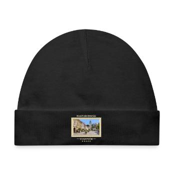 Ungarn Veszprém Vintage Reisemarke - Baby Premium Organic Mütze - Schwarz - Vorne