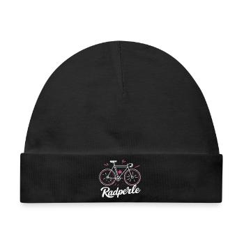 Radperle - Baby Premium Organic Mütze - Schwarz - Vorne