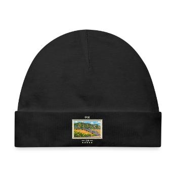 China Lanzhou Vintage Reisemarke - Baby Premium Organic Mütze - Schwarz - Vorne