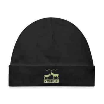 Wanderlust Eselreise - Baby Premium Organic Mütze - Schwarz - Vorne