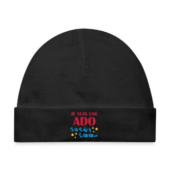 Teenager / Jugendliche / Jugendlicher / Kind - Baby Premium Organic Mütze - Schwarz - Vorne