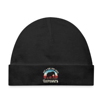 Elefant Elefanten - Baby Premium Organic Mütze - Schwarz - Vorne