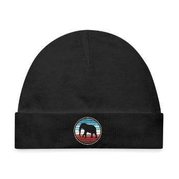 Elefant Elefanten - Baby Premium Organic Mütze - Schwarz - Vorne