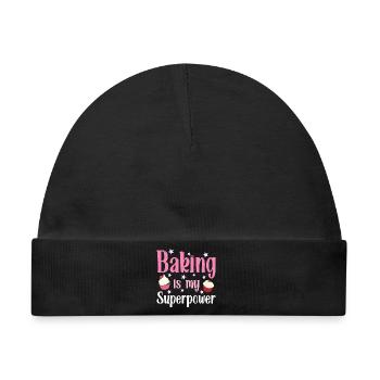 Backen Bäcker Bäckerin - Baby Premium Organic Mütze - Schwarz - Vorne