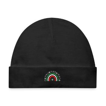 Weihnachts-Regenbogenglitzer zum Anpassen - Baby Premium Organic Mütze - Schwarz - Vorne