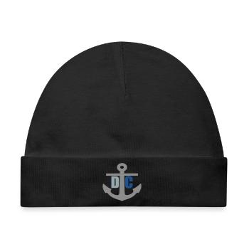 DarssCoast - Original Brand Anker Logo - Baby Premium Organic Mütze - Schwarz - Vorne