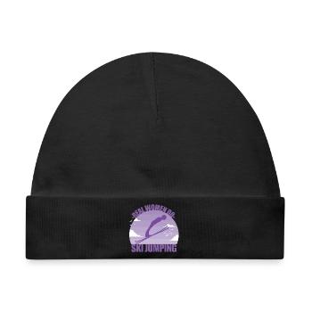 Skispringen Skispringerin Wintersport Geschenk - Baby Premium Organic Mütze - Schwarz - Vorne