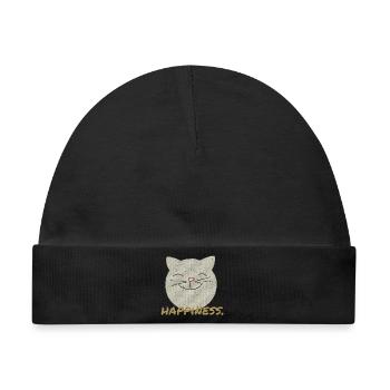 katze happiness - Baby Premium Organic Mütze - Schwarz - Vorne