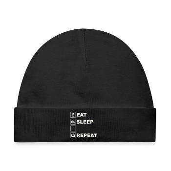 Eat Sleep Repeat Icon Layout - Baby Premium Organic Mütze - Schwarz - Vorne