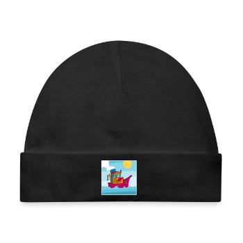 Buntes Bild eines lustigen Schleppers - Baby Premium Organic Mütze - Schwarz - Vorne