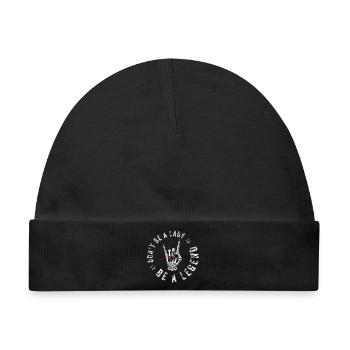 devils horns metal dont be a lady festival spruch - Baby Premium Organic Mütze - Schwarz - Vorne