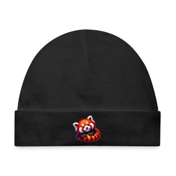 Kleiner Panda - Baby Premium Organic Mütze - Schwarz - Vorne