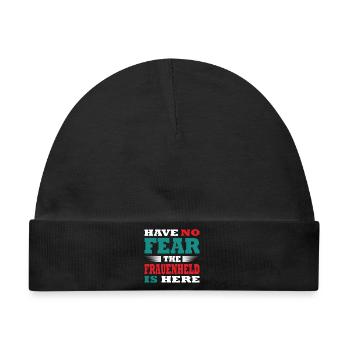 Have no Fear the Frauenheld is here Outfit - Baby Premium Organic Mütze - Schwarz - Vorne