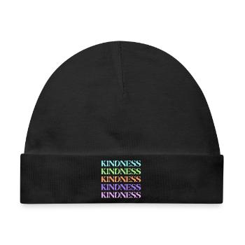 Freundlichkeit Regenbogen gestapelter Text - Baby Premium Organic Mütze - Schwarz - Vorne