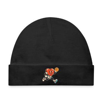 Basketball Herz Mascot Sprint - Baby Premium Organic Mütze - Schwarz - Vorne