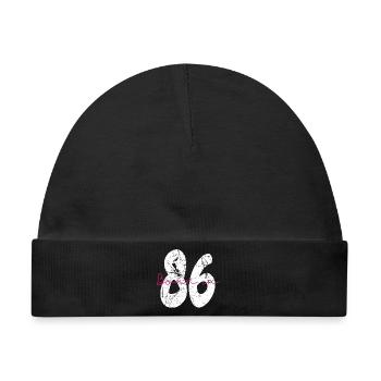 Born in 86 Neon Retro - Baby Premium Organic Mütze - Schwarz - Vorne