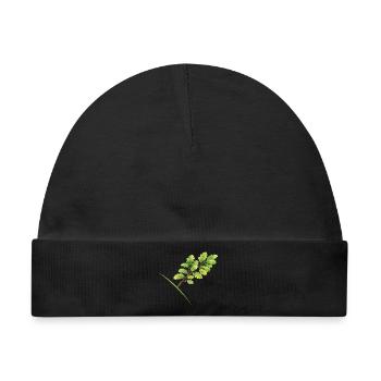 Blätterzweig Eiche - Aquarell - Baby Premium Organic Mütze - Schwarz - Vorne