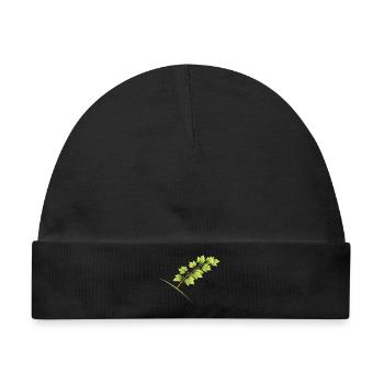 Blätterzweig Ahorn - Aquarell - Baby Premium Organic Mütze - Schwarz - Vorne