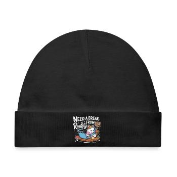 Einhorn Laptop-Pause Büro Humor Laptop - Baby Premium Organic Mütze - Schwarz - Vorne