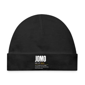 JOMO: Freude am Nichtstun - Baby Premium Organic Mütze - Schwarz - Vorne