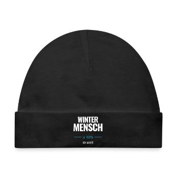 Winter Mensch zu 100% Ich warte - Baby Premium Organic Mütze - Schwarz - Vorne