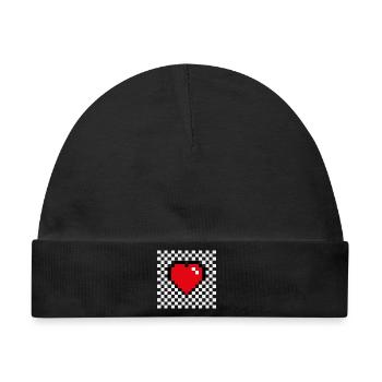 2 heart - Baby Premium Organic Mütze - Schwarz - Vorne