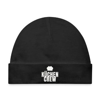 Kuechen Crew Koch Gastro Restaurant Kochmütze - Baby Premium Organic Mütze - Schwarz - Vorne